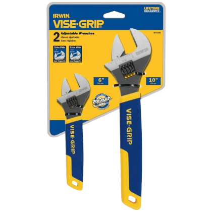 IRWIN VISE-GRIP Adjustable Wrench Set, SAE Crescent Wrenches, 6-Inch & 10-Inch (2078700)